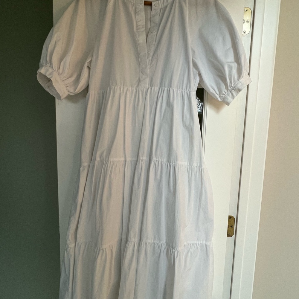 White Puff Sleeve Dress